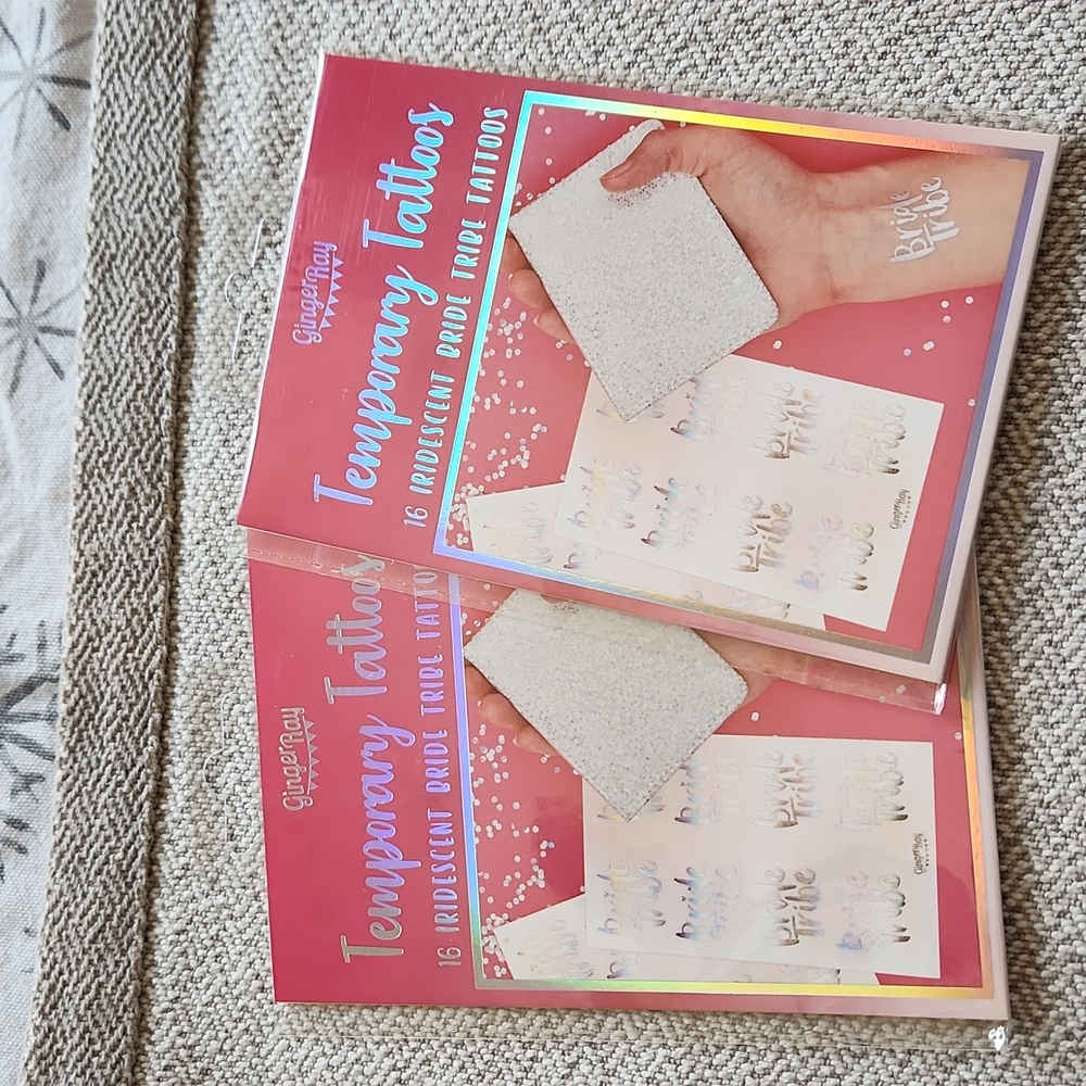 Gingerly temporary tattoos for bridal party.